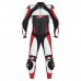 PSR Premium Quality Motorbike/Motorcycle Racing One Piece Leather Suit Red White